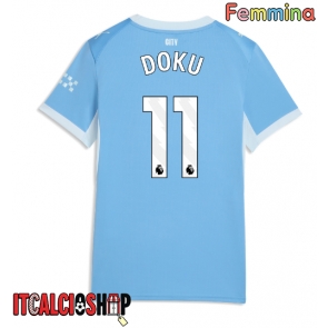 Manchester City Jeremy Doku #11 Prima Maglia Femmina 2026-27 Manica Corta